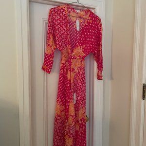 Poupette St Barth Ilona V Fuchsia Edelweiss dress, size XS,